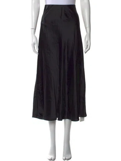 Pre-owned Falconeri Silk Midi Length Skirt In Black