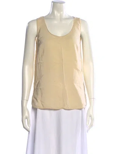 Pre-owned Falconeri Silk Scoop Neck Top In Yellow
