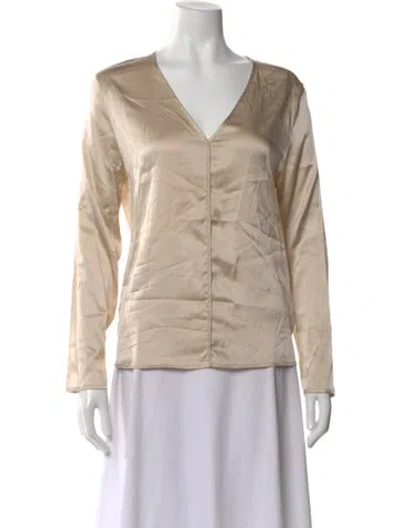 Pre-owned Falconeri Silk Top In Neutral