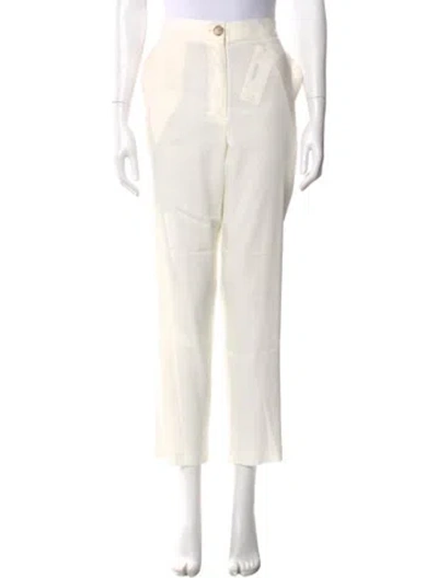 Pre-owned Falconeri Straight Leg Pants In White