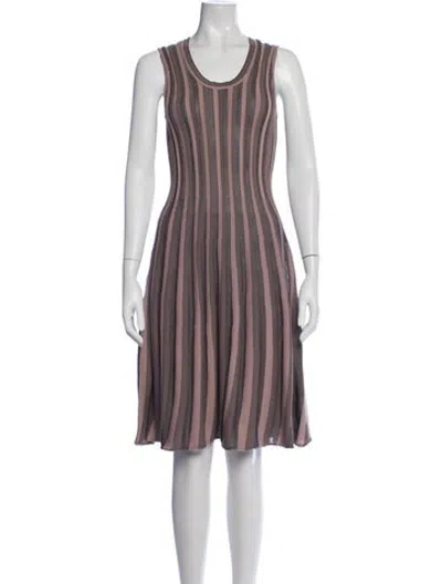 Pre-owned Falconeri Striped Knee-length Dress In Purple