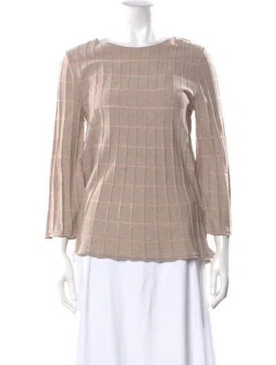 Pre-owned Falconeri Striped Scoop Neck Sweater In Neutral