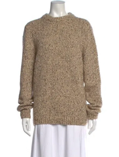 Pre-owned Falconeri Tweed Pattern Crew Neck Sweater In Neutral