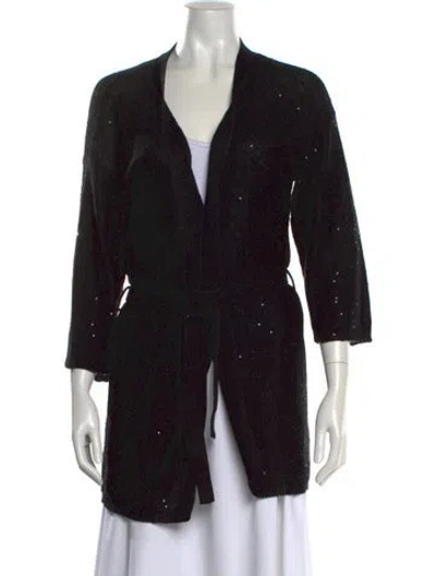 Pre-owned Falconeri V-neck Sweater In Black