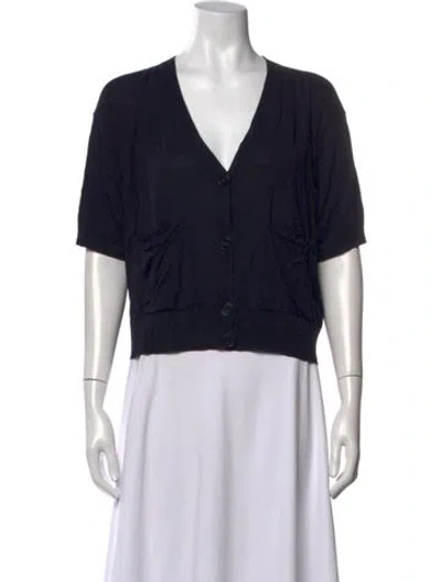 Pre-owned Falconeri V-neck Sweater In Black