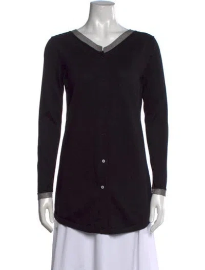 Pre-owned Falconeri V-neck Sweater In Black