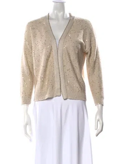 Pre-owned Falconeri V-neck Sweater In Brown