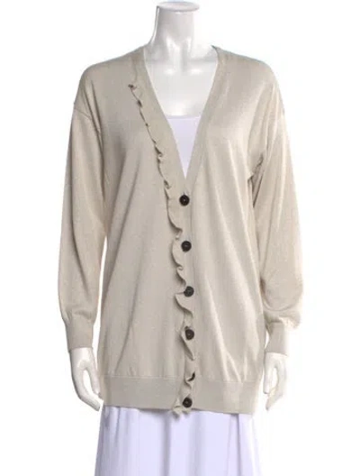 Pre-owned Falconeri V-neck Sweater In Neutral