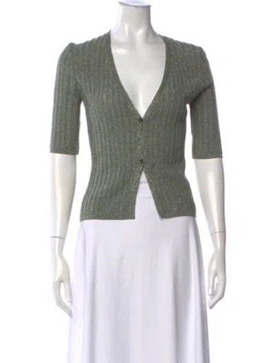 Pre-owned Falconeri V-neck Sweater W/ Tags In Green