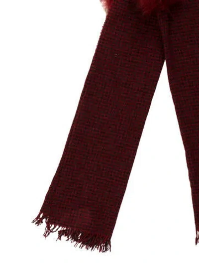 Pre-owned Falconeri Wool Printed Scarf In Red