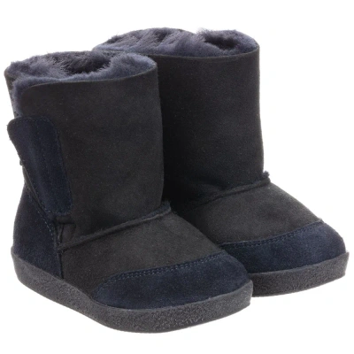 Falcotto By Naturino Babies'  Girls Blue Shearling Boots In Black