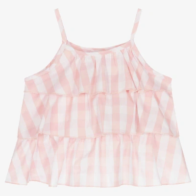 Falcotto By Naturino Babies'  Girls Pink & White Check Cotton Blouse