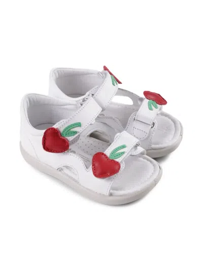 Falcotto Kids' Cherry-embellished Sandals In White