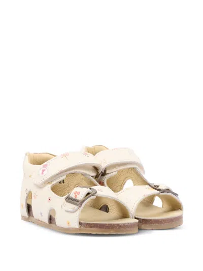 Falcotto Babies' Floral Buckle Sandals In Neutral