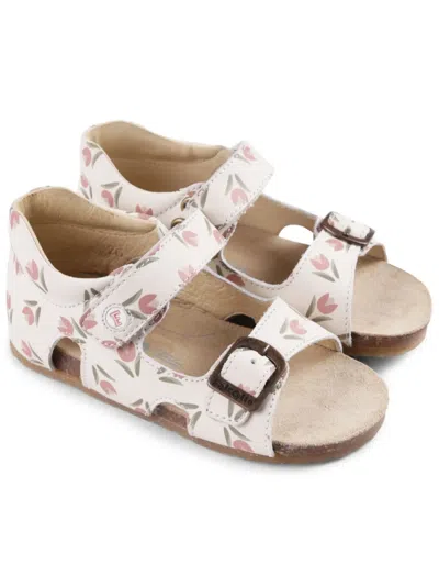 Falcotto Kids' Floral-print Sandals In Neutrals
