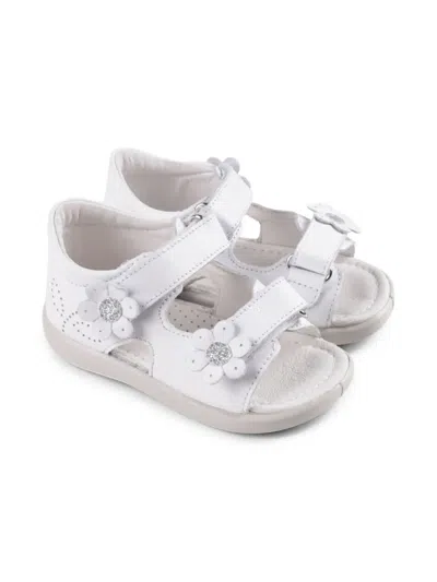 Falcotto Kids' Flower-detail Sandals In White