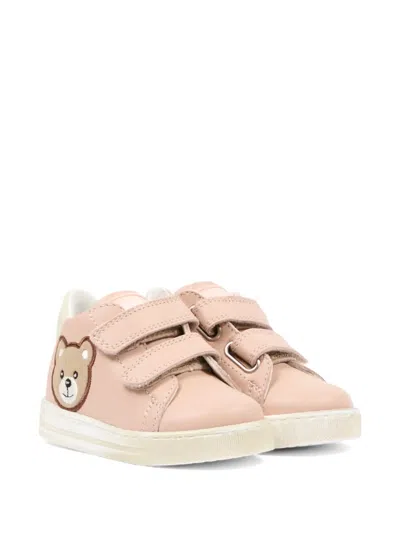 Falcotto Babies' Geordi 3 Vl Bear-patch Touch-strap Sneakers In Pink