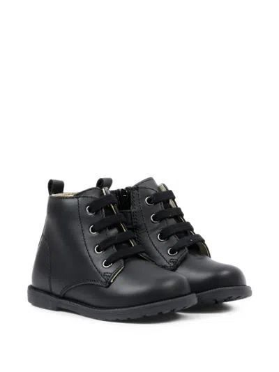 Falcotto Babies' Lace-up Leather Boots In Black