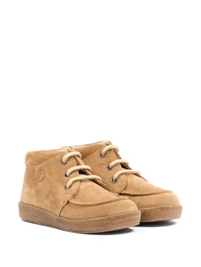 Falcotto Babies' Lace-up Suede Ankle Boots In Brown
