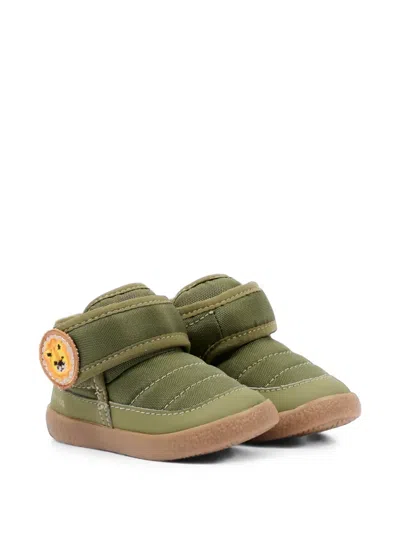 Falcotto Babies' Little Friends Lion-patch Touch-strap Sneakers In Green