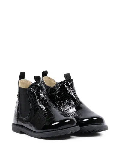 Falcotto Babies' Patent-finish Chelsea Boots In Black