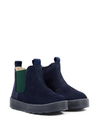 Falcotto Babies' Suede-finish Ankle Boots In Blue