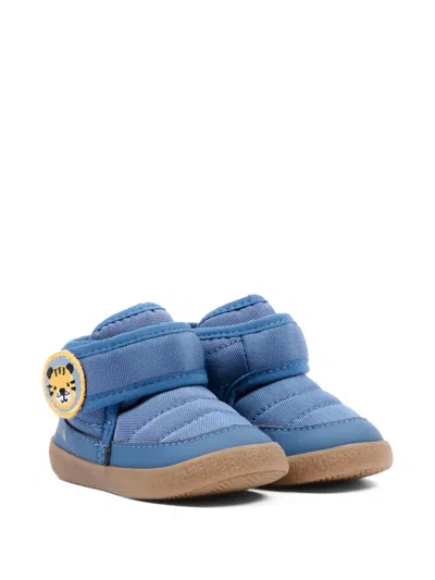 Falcotto Babies' Tiger-patch Touch-strap Sneakers In Blue