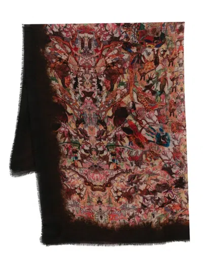 Faliero Sarti Abstract-pattern Print Scarf In Black