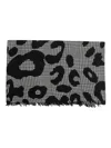 Faliero Sarti Animal Print Scarf Fringed Edges In Black