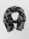 Faliero Sarti Animal Print Scarf Fringed Edges In Black