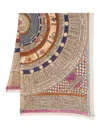 Faliero Sarti Rectangular Lightweight Stole Featuring Intricate Design In Multi