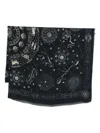 Faliero Sarti Zodiac Pattern Rectangular Scarf In Black
