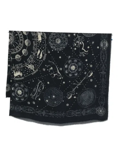 Faliero Sarti Zodiac Pattern Rectangular Scarf In Multi