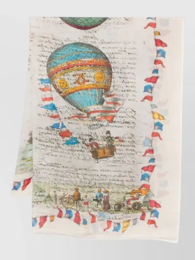 Faliero Sarti Balloon Motif Silk Blend Stole In Neutral