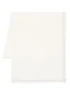Faliero Sarti Soft Textured White Scarf With Fringed Edges