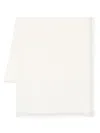 Faliero Sarti Soft Textured White Scarf With Fringed Edges In White