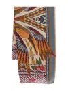 Faliero Sarti Bird-print Geometric-border Scarf In Multi