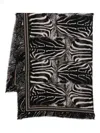 Faliero Sarti Zebra Stole In Collaboration With Peter Beard Studio Accessories In Black