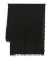 Faliero Sarti Fringed-edge Wool Scarf In Black