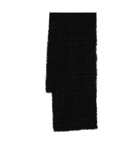 Faliero Sarti Black Tweed-effect  Scarf