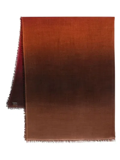 FALIERO SARTI BORDEAUX GRADIENT SCARF IN CASHMERE-SILK BLEND