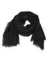 Faliero Sarti Bouclé Wool And Cashmere Blend Scarf With Multicolored Sequins In Black