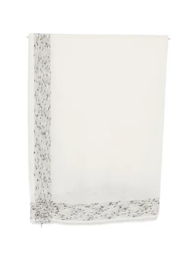 Faliero Sarti Brunetta Fringed Bouclé-trim Scarf In Metallic
