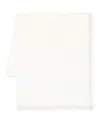 Faliero Sarti Soft Textured White Scarf With Fringed Edges In Neutral