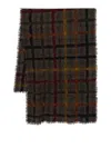 Faliero Sarti Multicoloured Wool-silk Blend Scarf With Fringed Edges In Brown