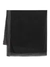 Faliero Sarti Textured Black Virgin Wool And Silk Scarf In Black
