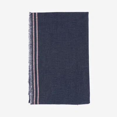 Faliero Sarti Cashmere And Silk Blend Denim Scarf