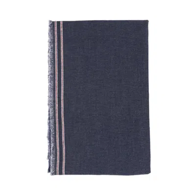 Faliero Sarti Cashmere And Silk Blend Denim Scarf In Gray