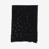 Faliero Sarti Star-print Frayed-edge Scarf In Black