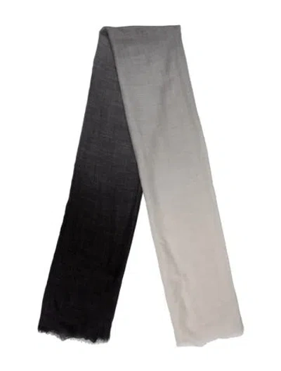 Pre-owned Faliero Sarti Cashmere Colorblock Pattern Scarf In Grey